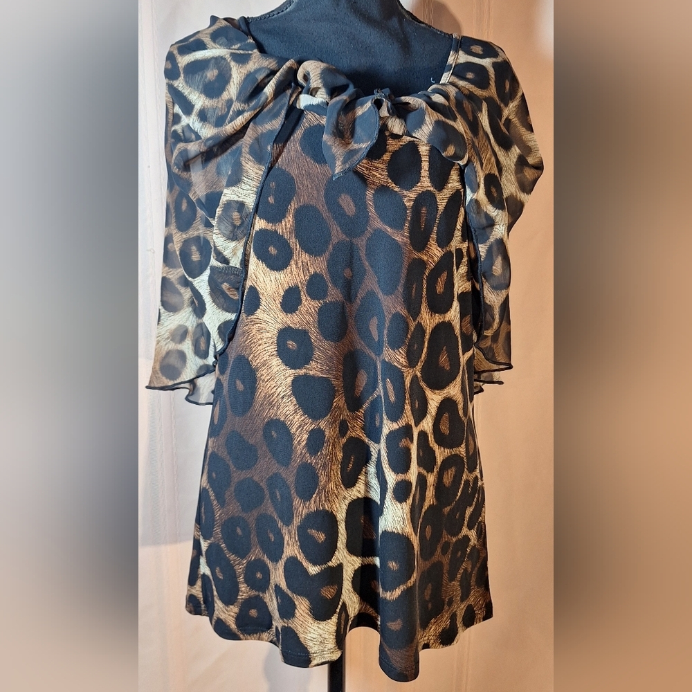 Adele & May Chic Leopard Print Sheer Blouse - image 5